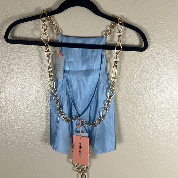 (SOLD) Cult Gaia Joey Chain Top Icy Blue - Picture 8 of 13